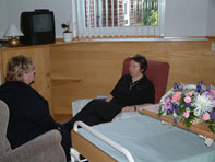 Chaplain, Maureen Stirzaker providing pastoral care